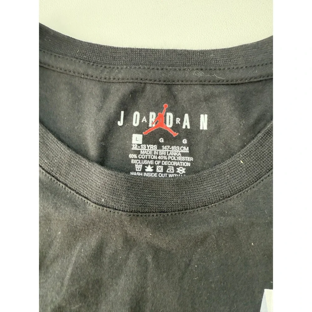 Jordan Boys Flight Jumpman Graphic Tee Shirt Black Youth Large 12-13yrs New‎